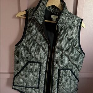 J. Crew Black and White Herringbone Vest